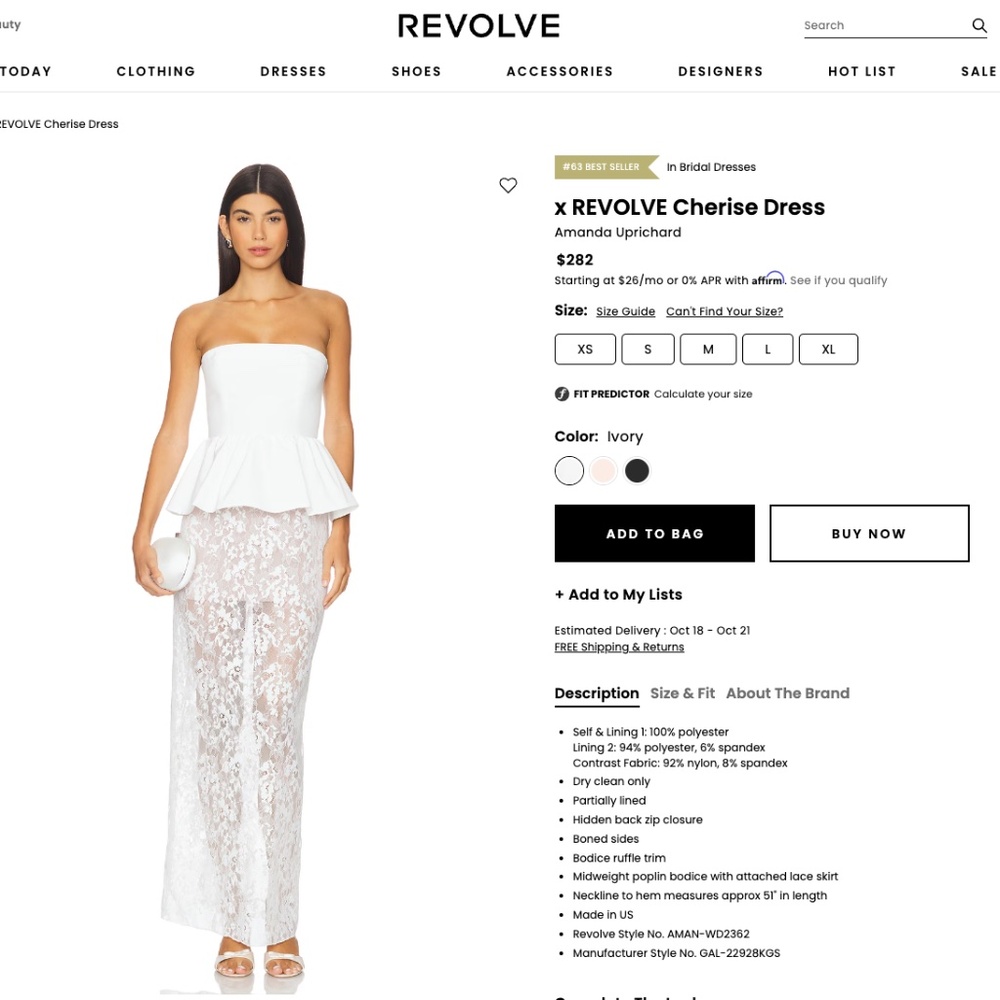 Amanda Uprichard Ivory Cherise Dress x revolve